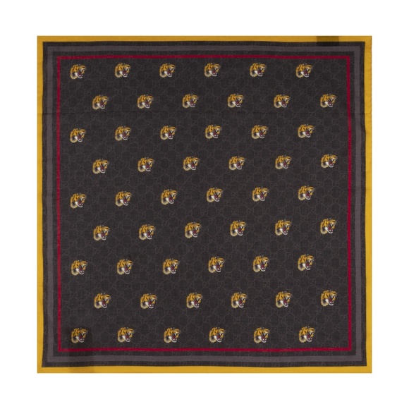 Gucci GG Supreme Monogram Tiger Scarf - Picture 1 of 3